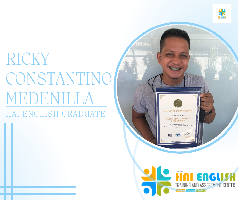 Ricky Constanino Medenilla, Hai English Graduate