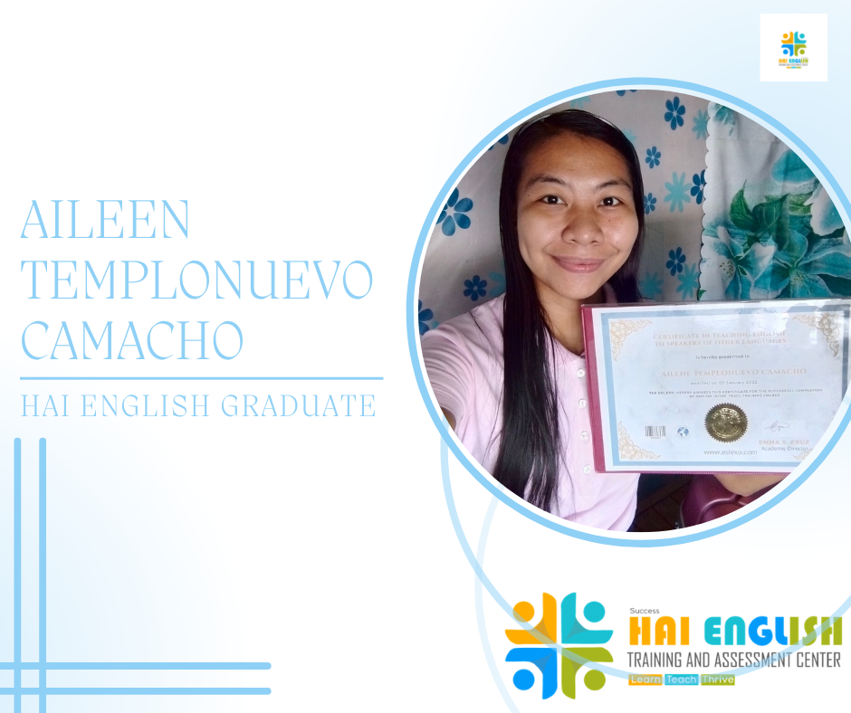 Aileen Templonuevo Camacho, Hai English Graduate