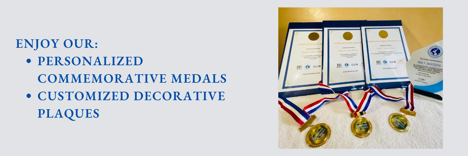 Enjoy our: Personalized commemorative medals and customized decorative plaques