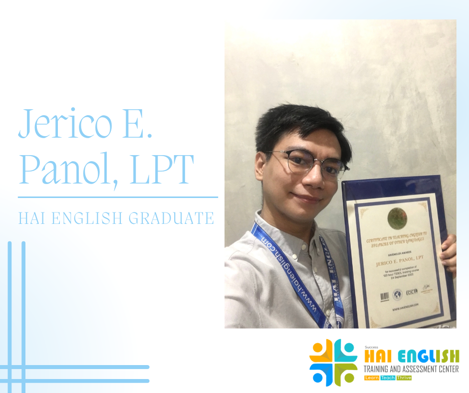 Jerico E. Panol, LPT, Hai English Graduate
